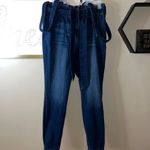 Fashion to Figure Paper Bag Jeans removable overall straps